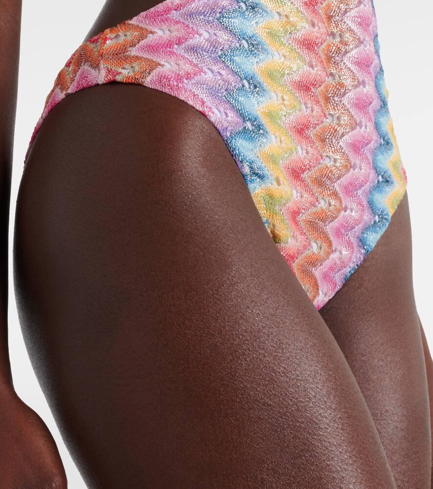 Zigzag lamé swimsuit