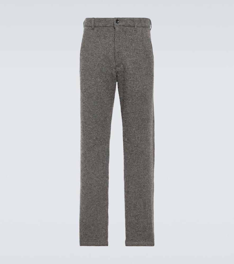 Straight wool-blend pants