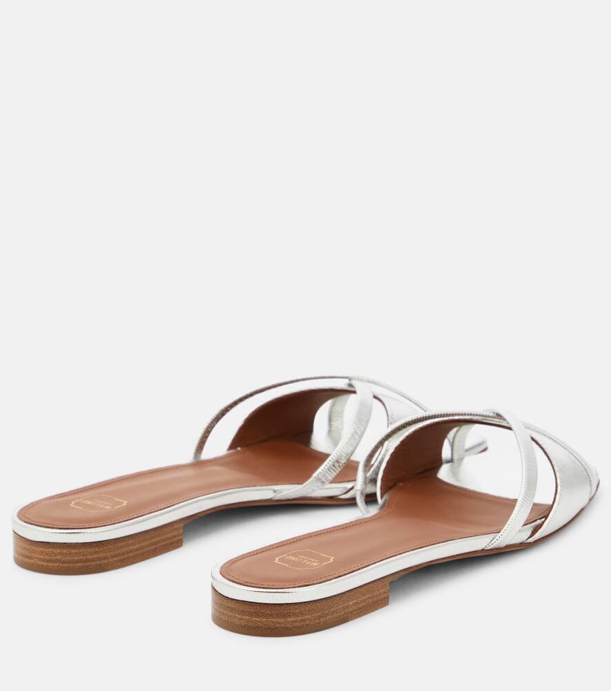 Penn embossed leather slides