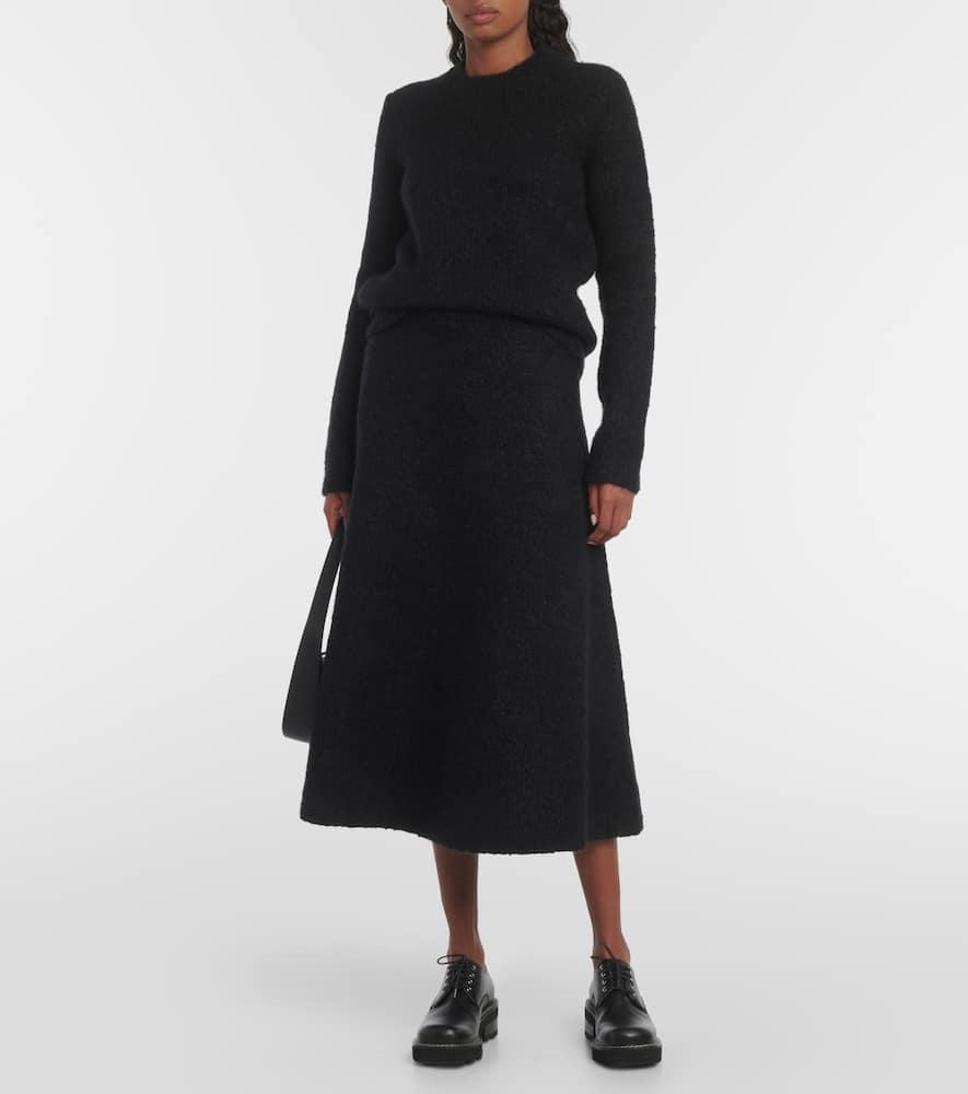 Pablo wool and silk bouclé midi skirt