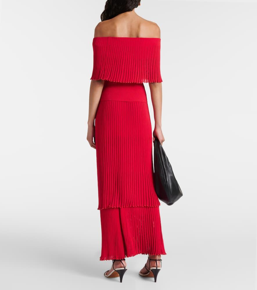 Pascale Bead-Trimmed Knit Off-The-Shoulder Top