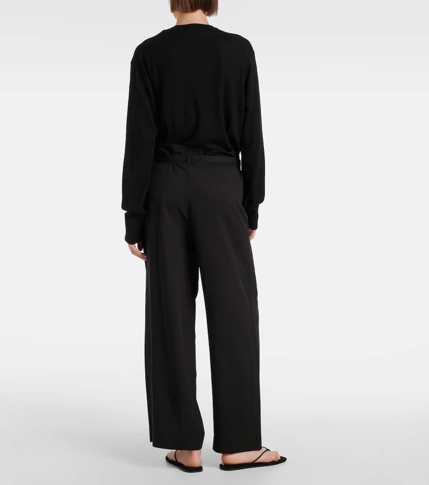 Tie-detail wide-leg pants