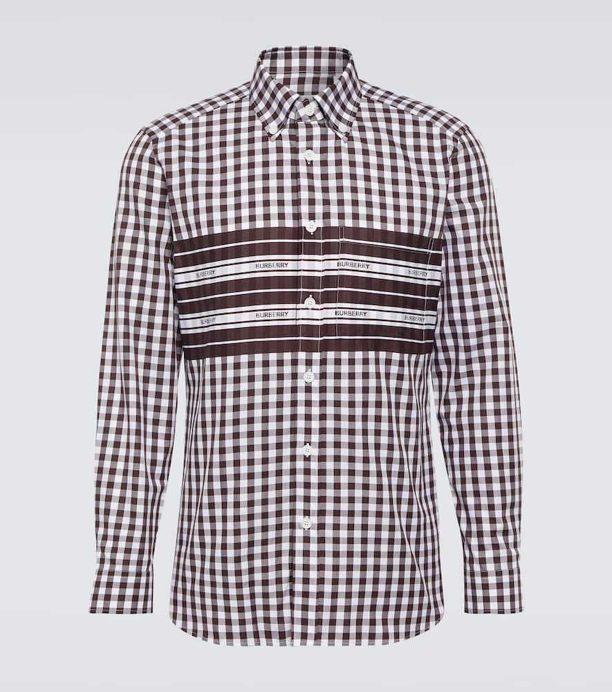 Logo checked cotton poplin shirt