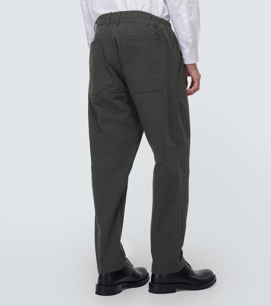 Herringbone straight pants 