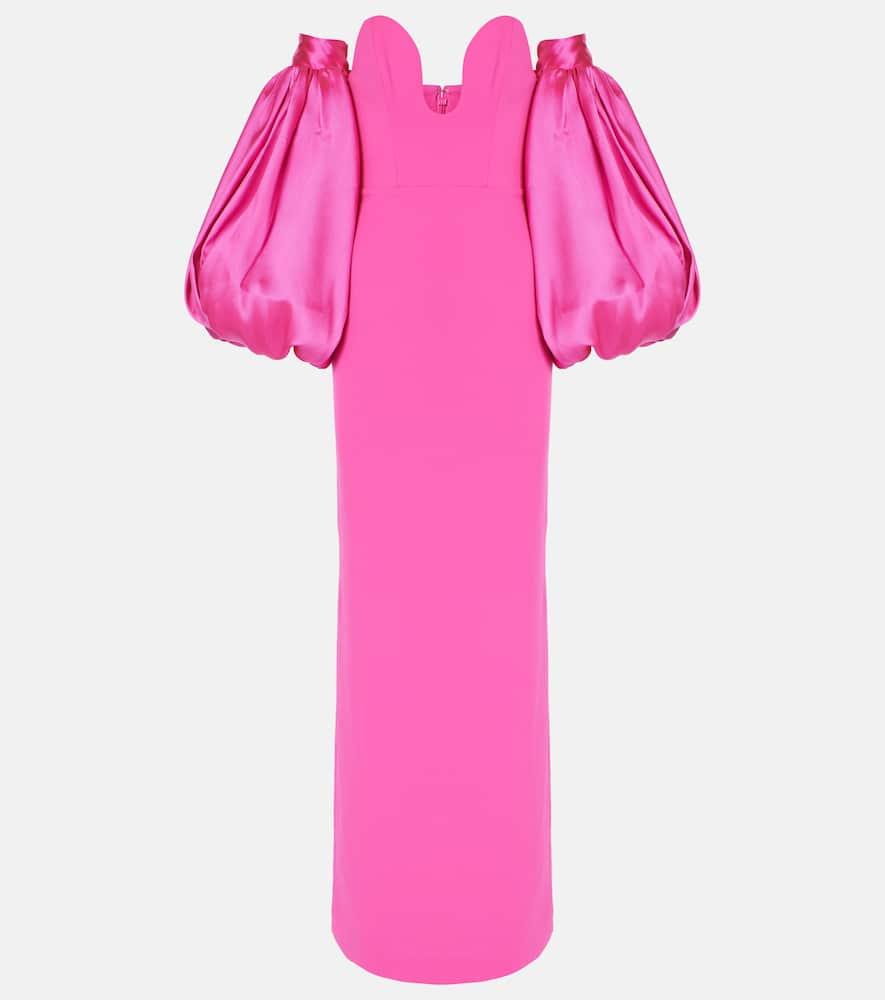 Karina satin-trimmed maxi dress