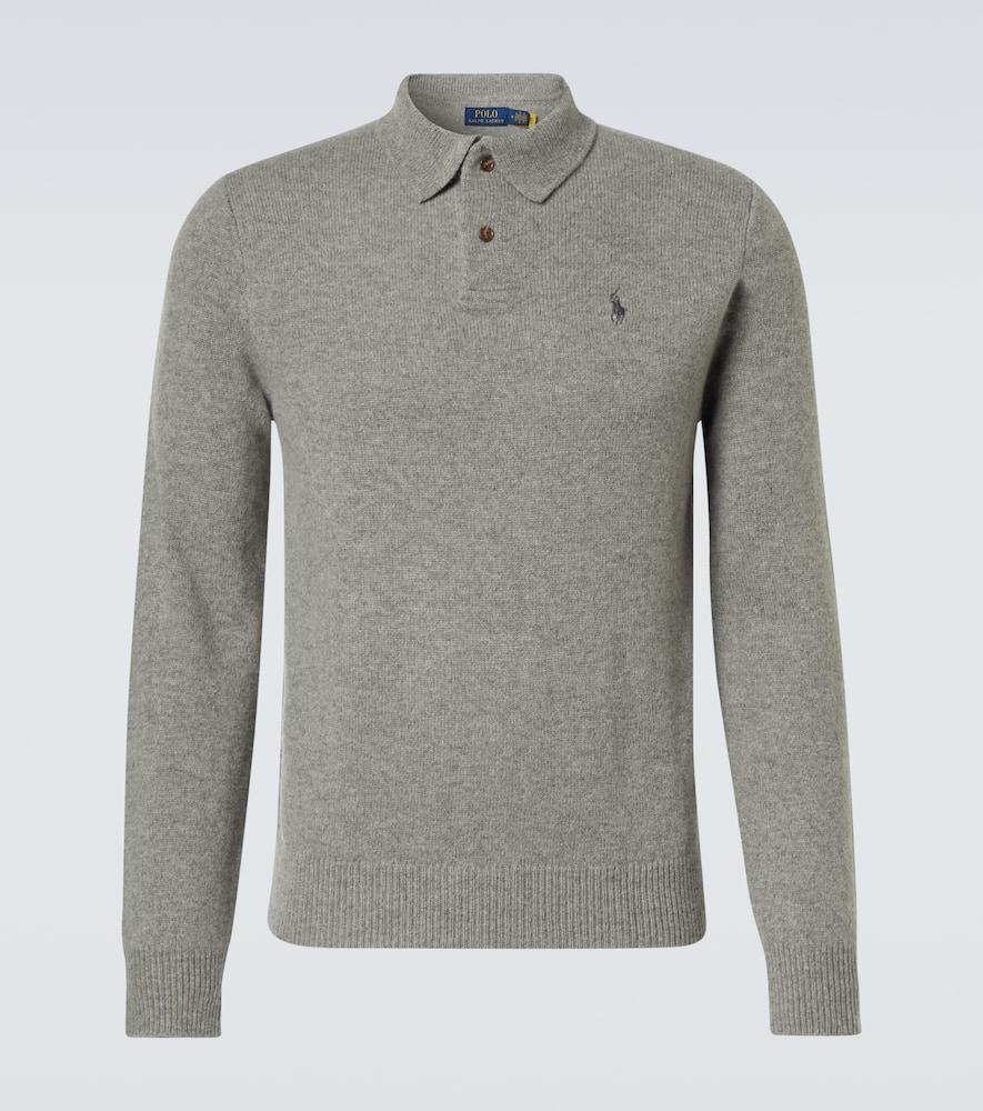 Wool and cashmere polo sweater