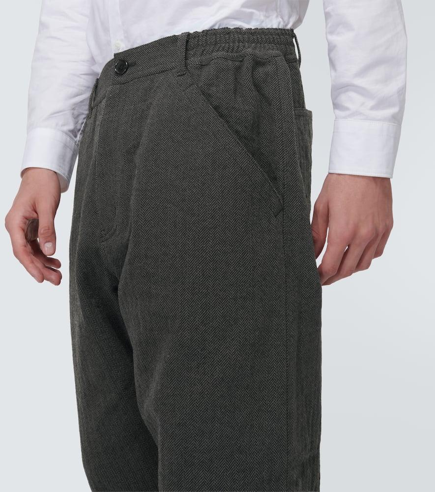 Herringbone straight pants 