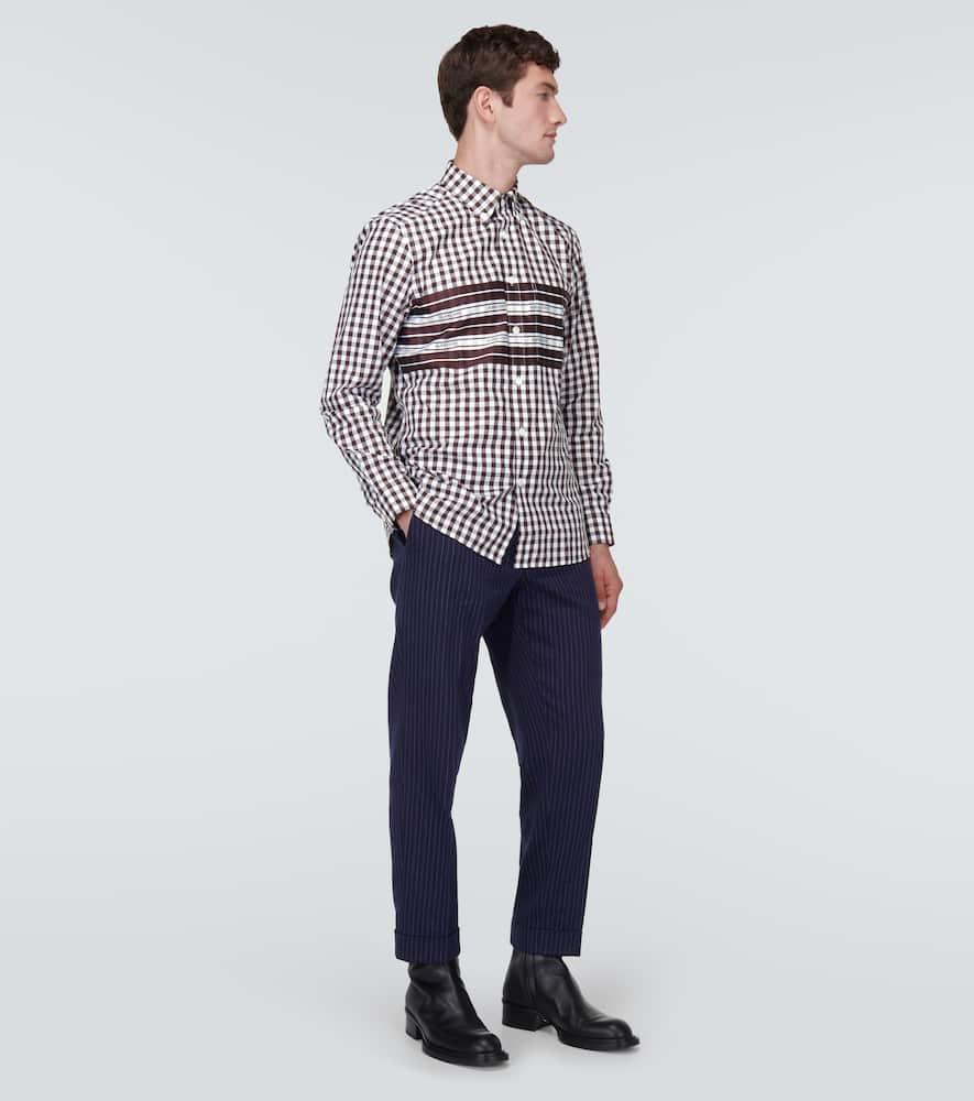 Logo checked cotton poplin shirt