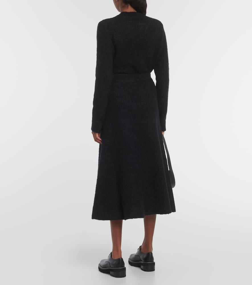 Pablo wool and silk bouclé midi skirt