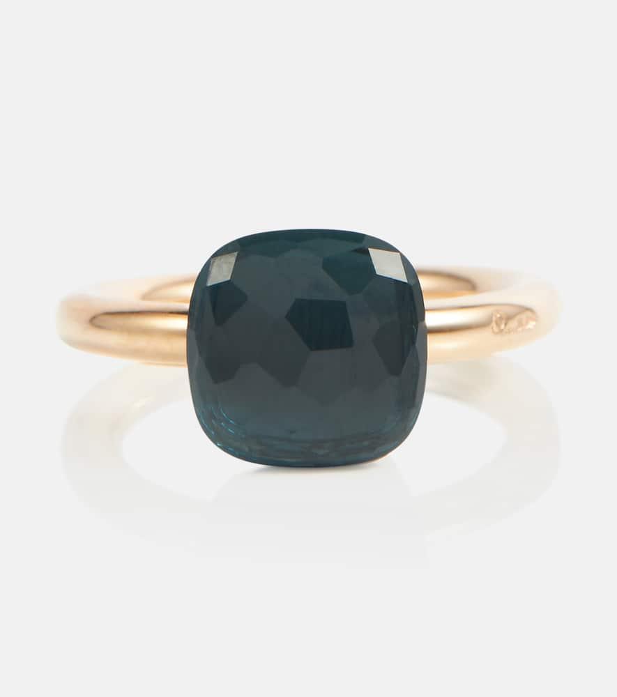 Nudo 18kt gold ring with London Blue topaz