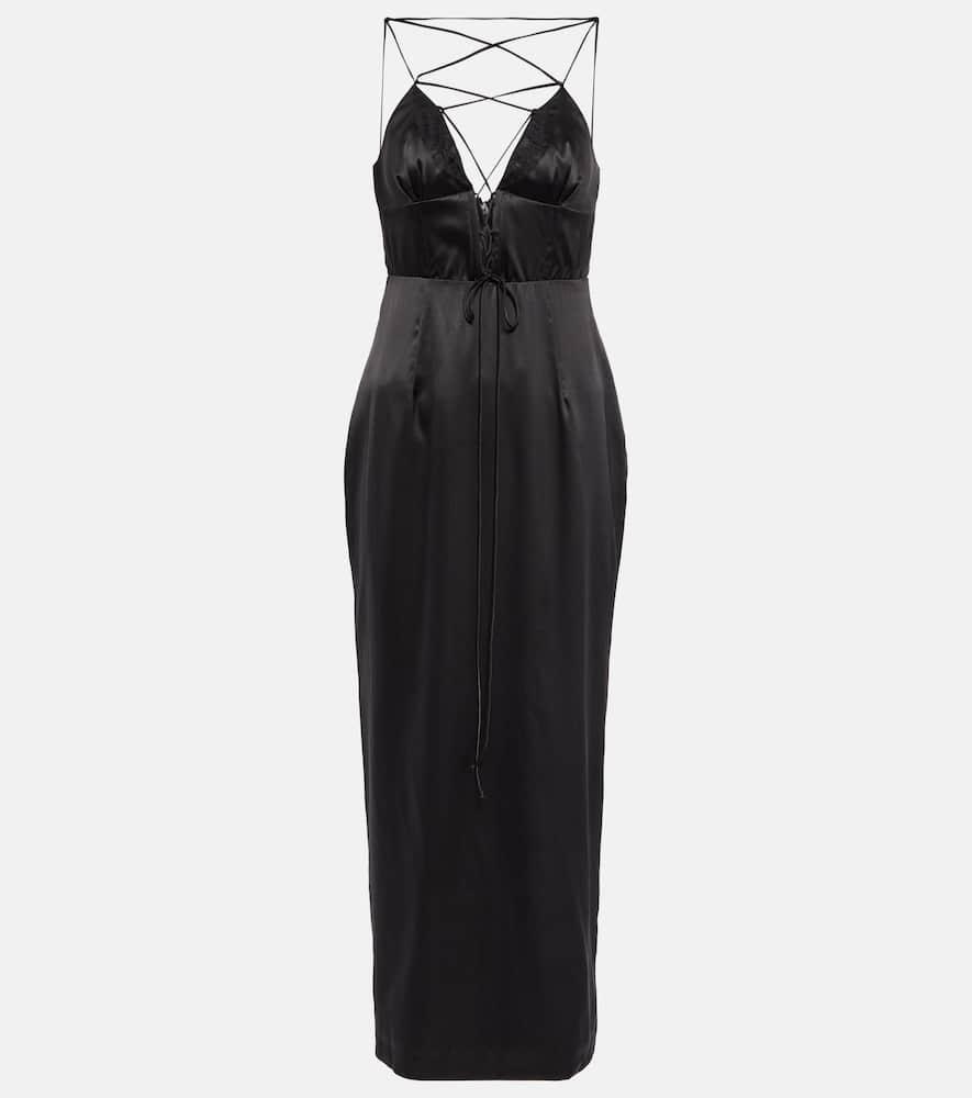 Silk-blend satin maxi dress