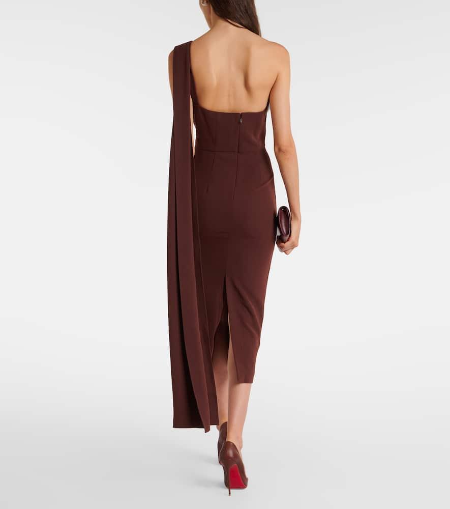 Asymmetric cady midi dress