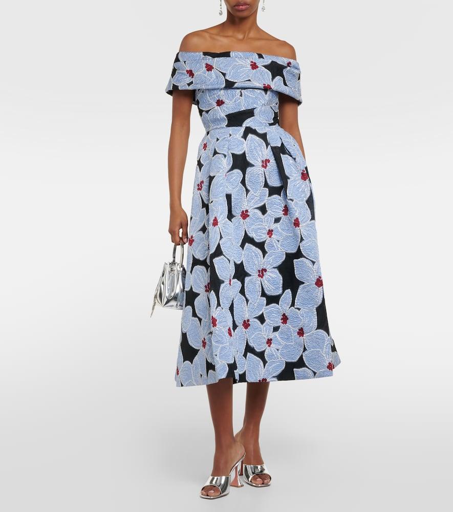 Georgina floral-embroidered midi dress