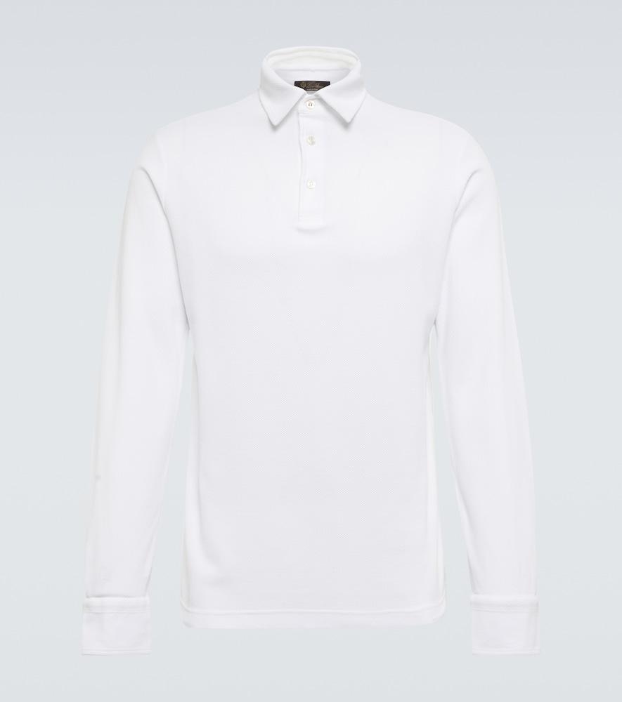 Cotton long-sleeved polo sweater