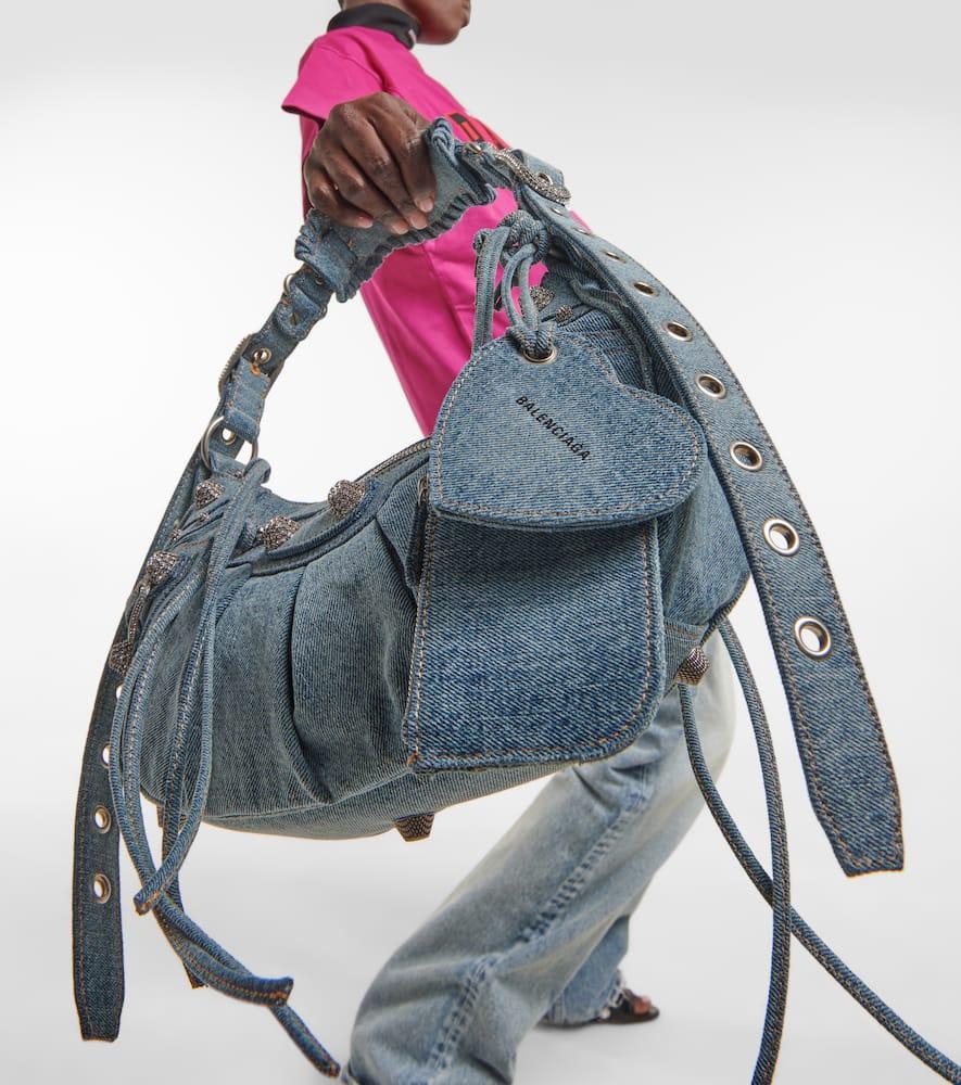 Le Cagole Small denim shoulder bag