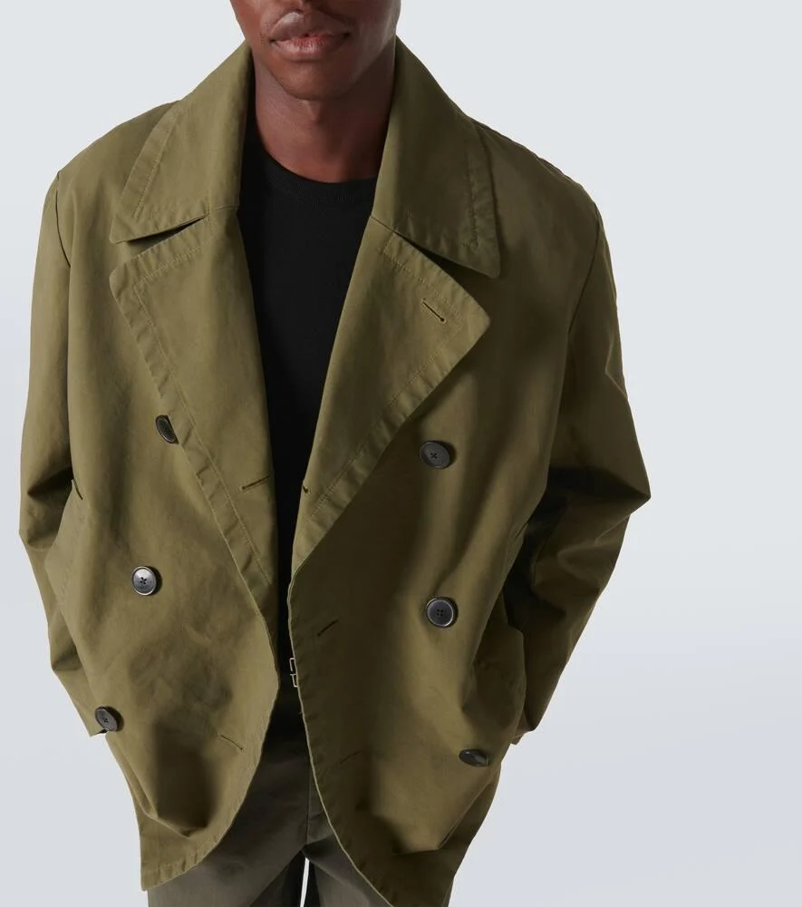 Double-breasted cotton peacoat