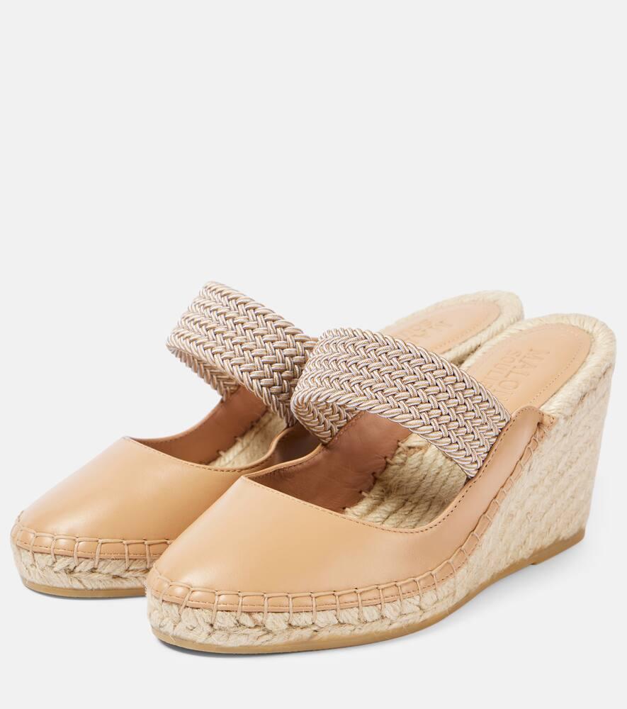 Siena 70 leather espadrille wedges