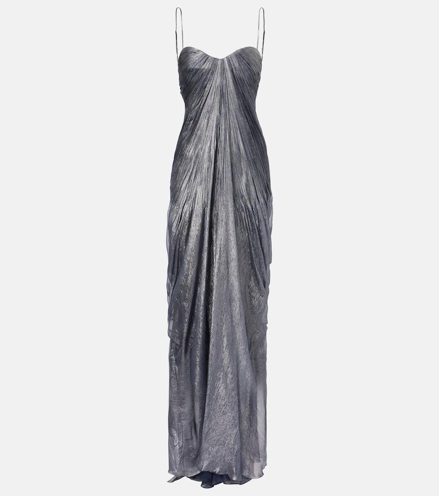 Victoria draped silk gown