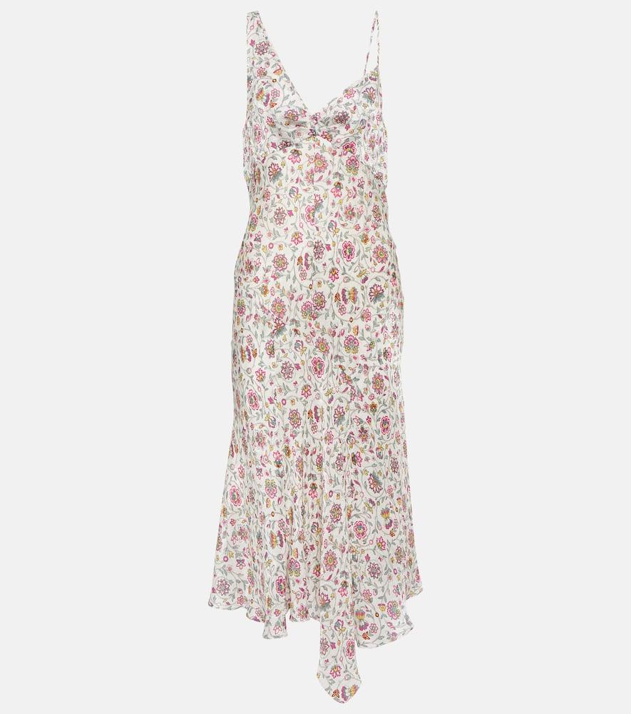 Lucia floral satin midi dress