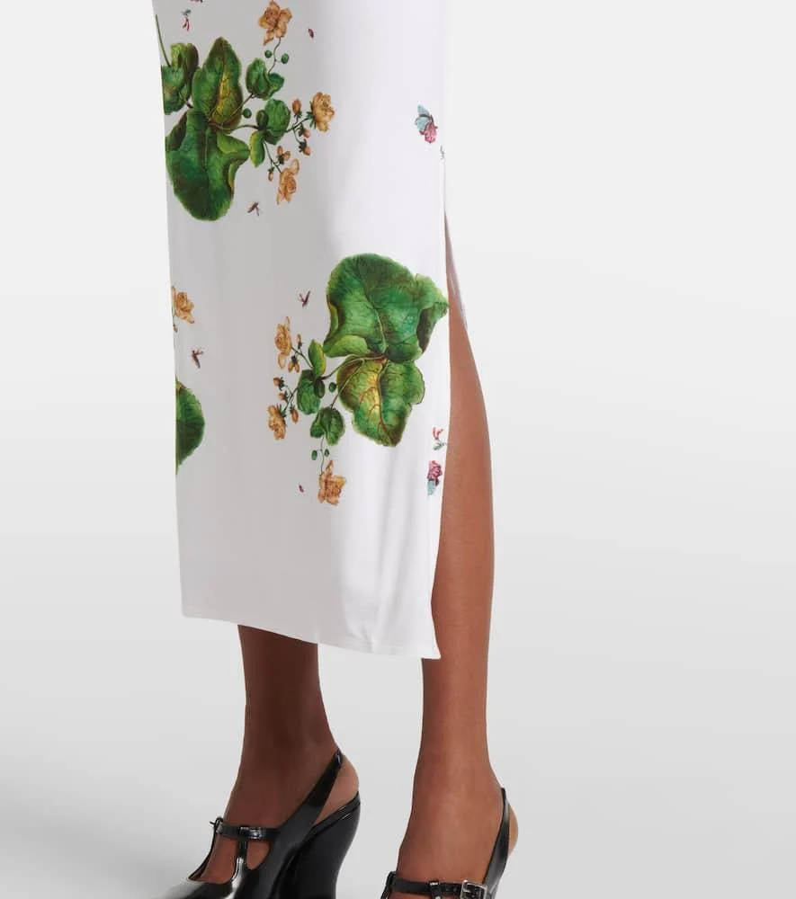 Floral jersey midi dress