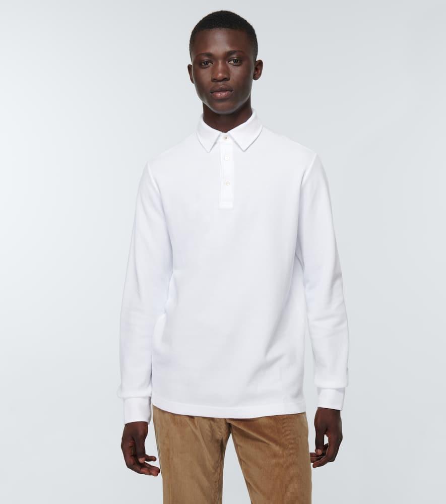 Cotton long-sleeved polo sweater