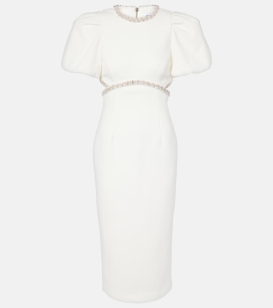 Bridal Alicia embellished crêpe midi dress