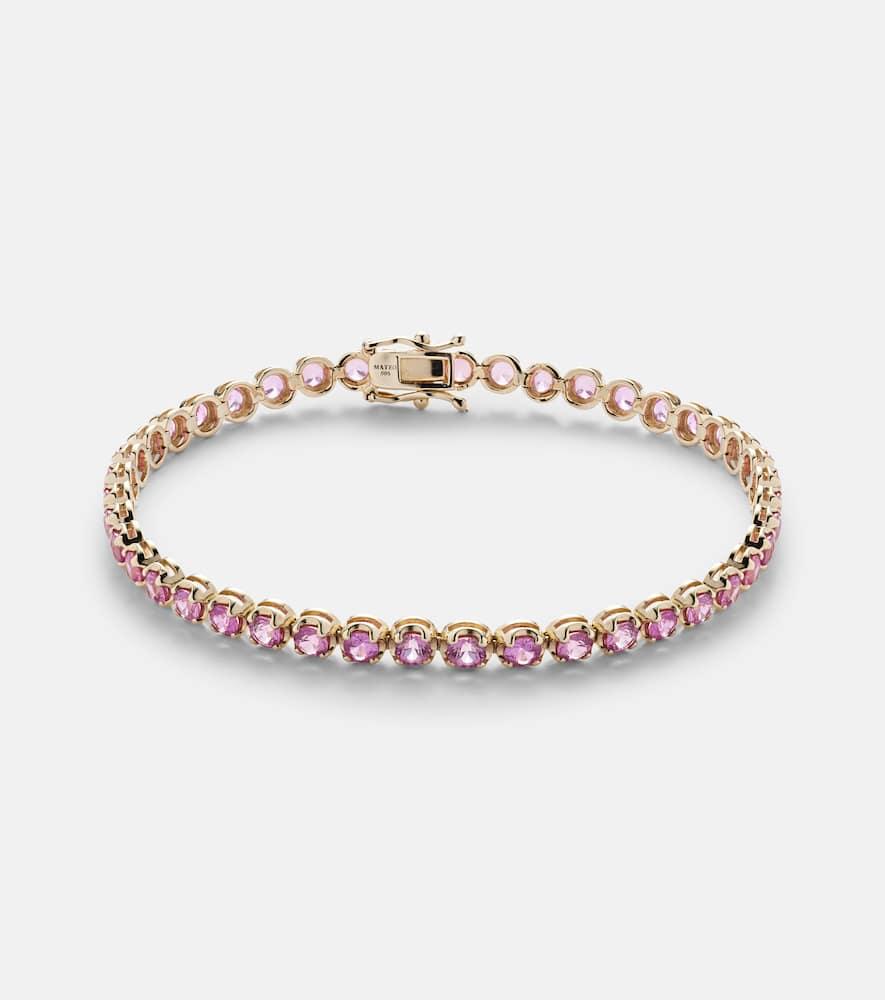 14kt gold tennis bracelet with sapphires