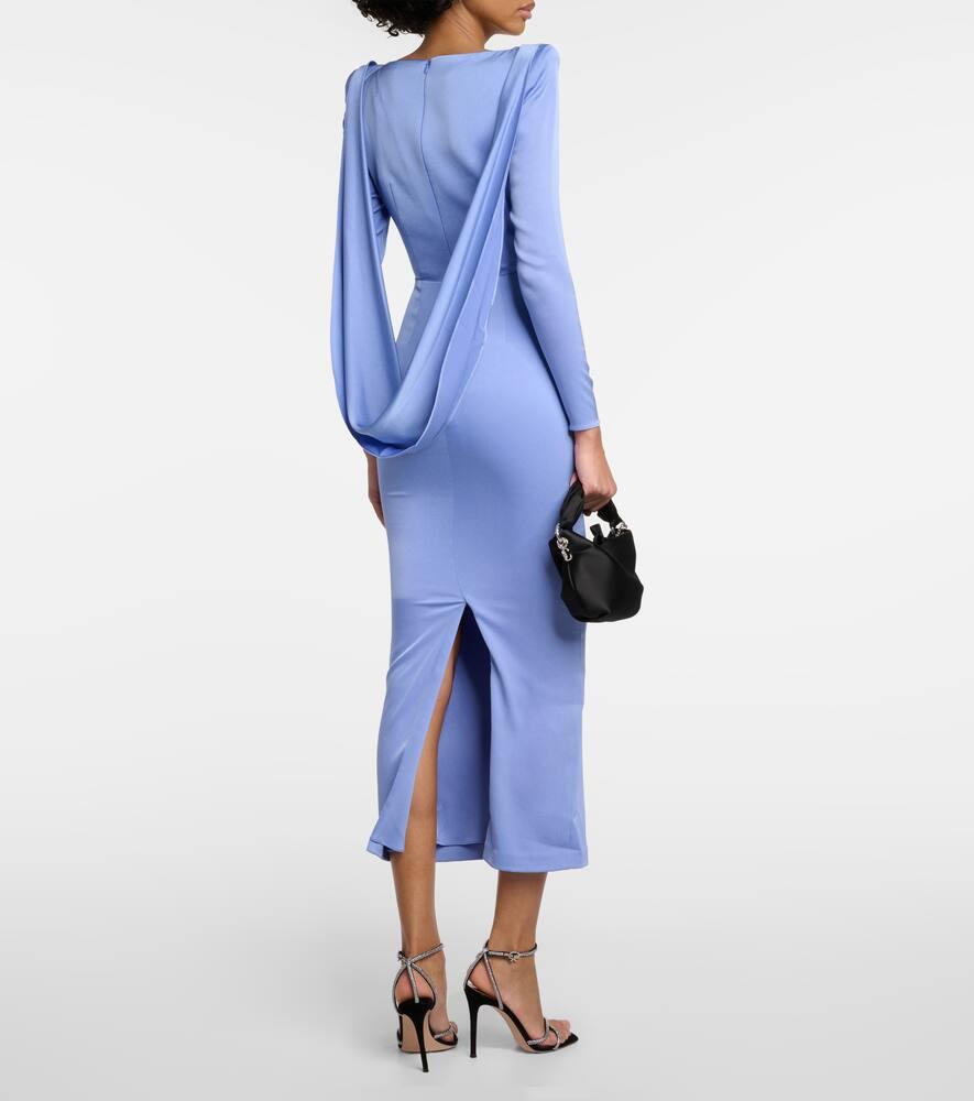 Draped crêpe satin midi dress