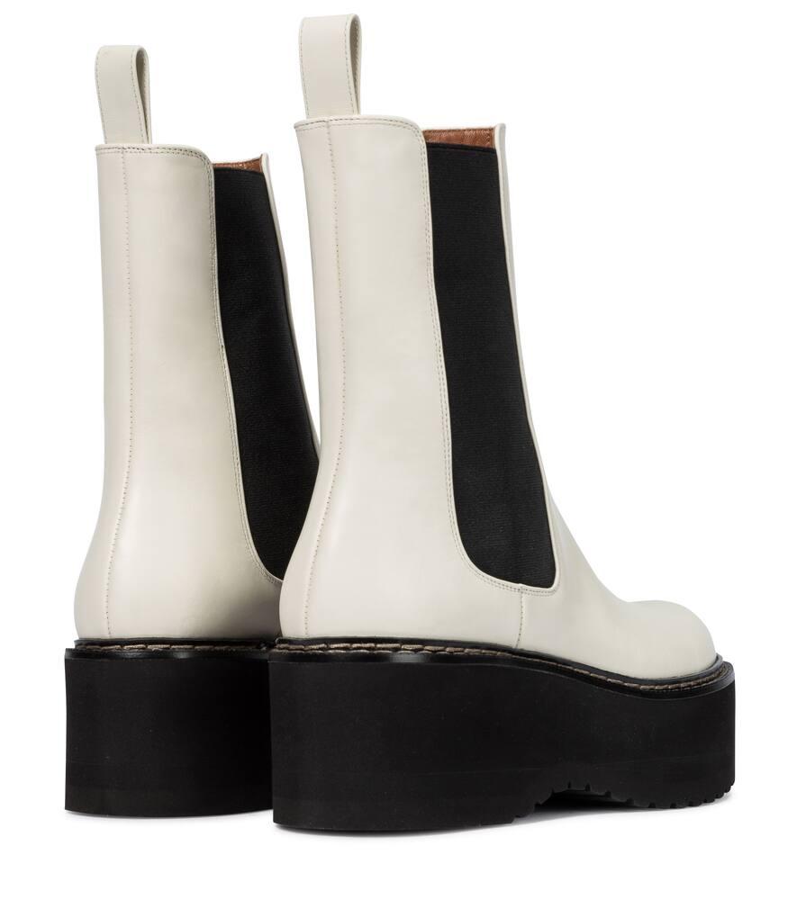 Leather platform Chelsea boots