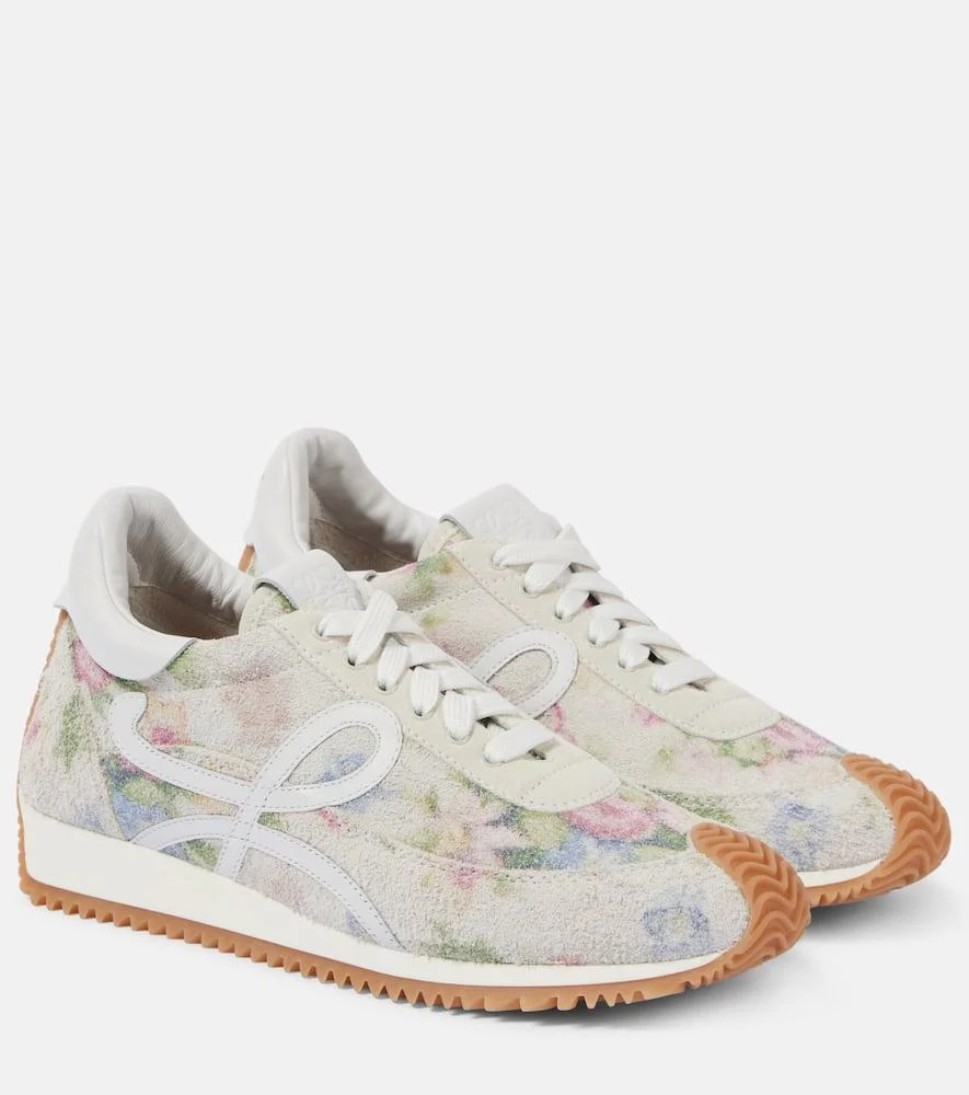 Flow Runner floral brushed suede sneakers