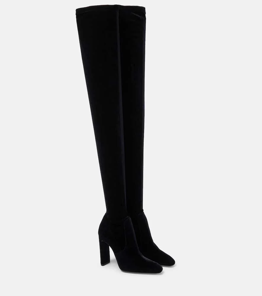 Auteuil 105 velvet over-the-knee boots