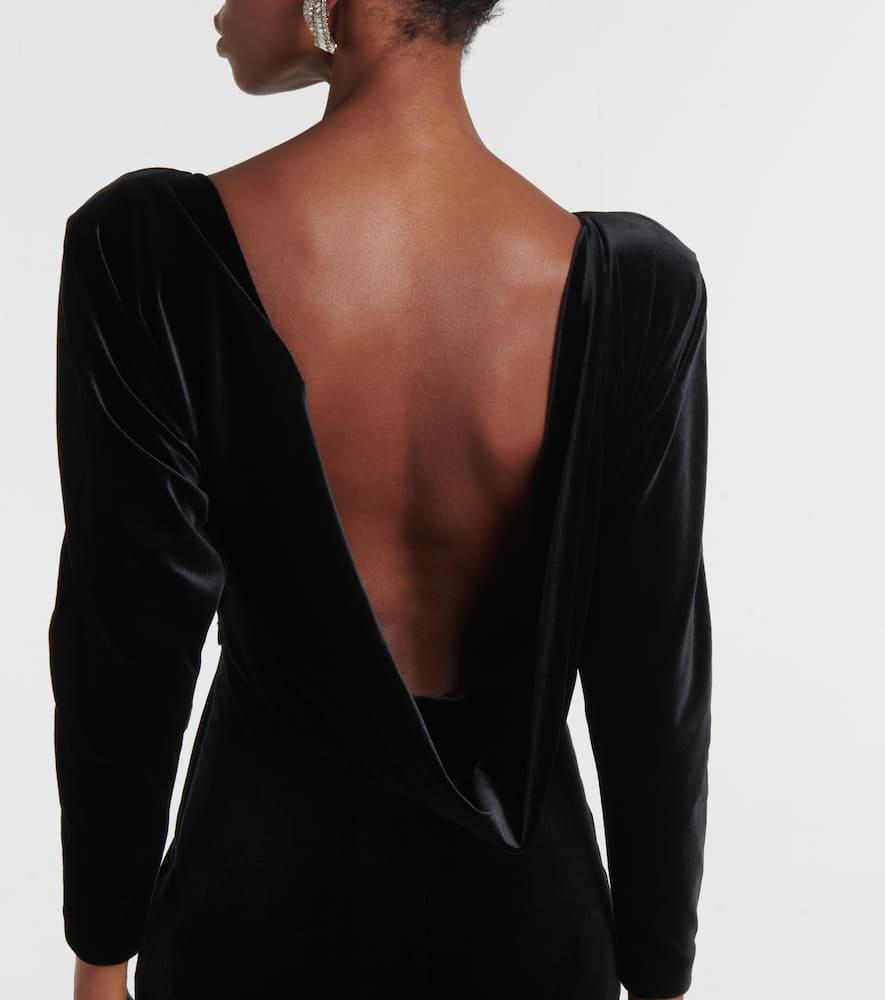 Open-back velvet gown