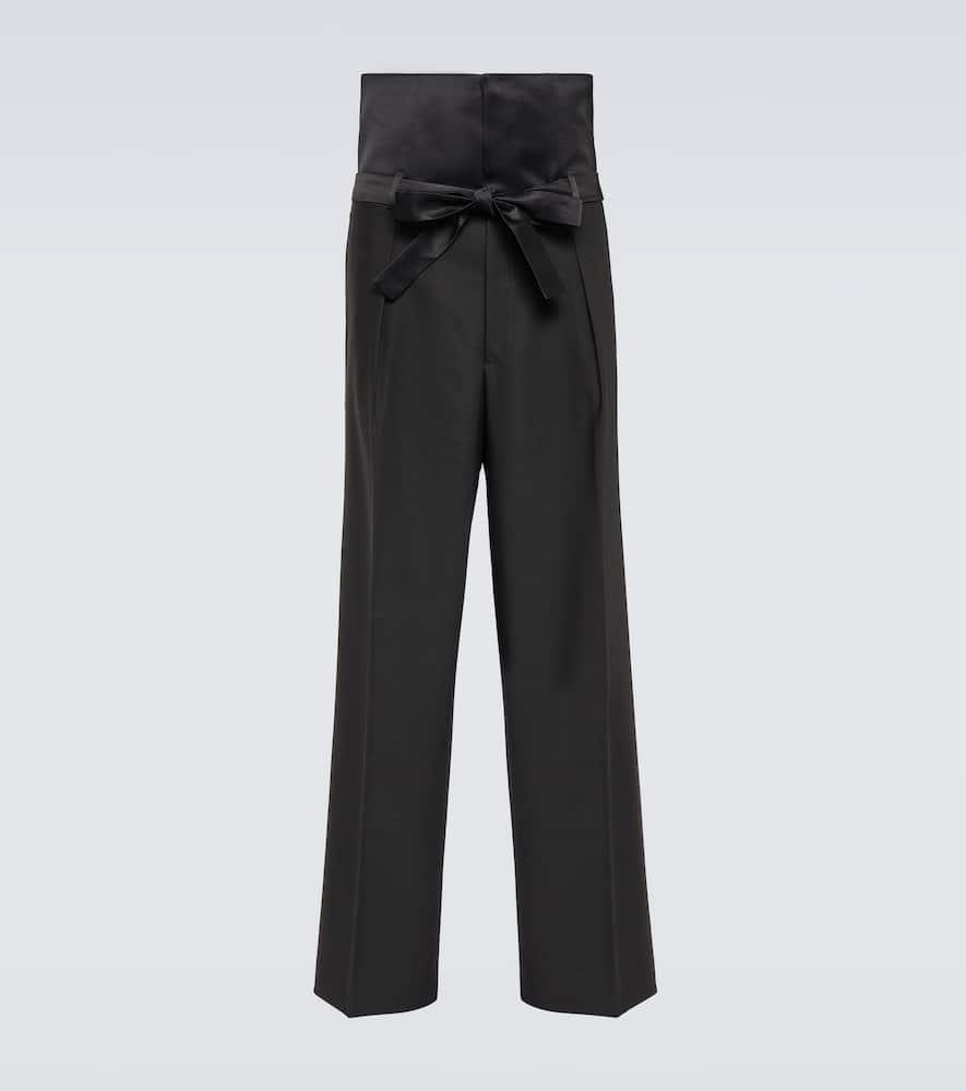 High-rise wool straight pants