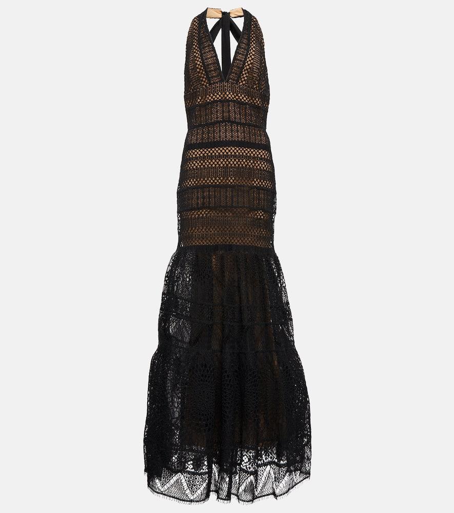 Macramé halter-neck gown