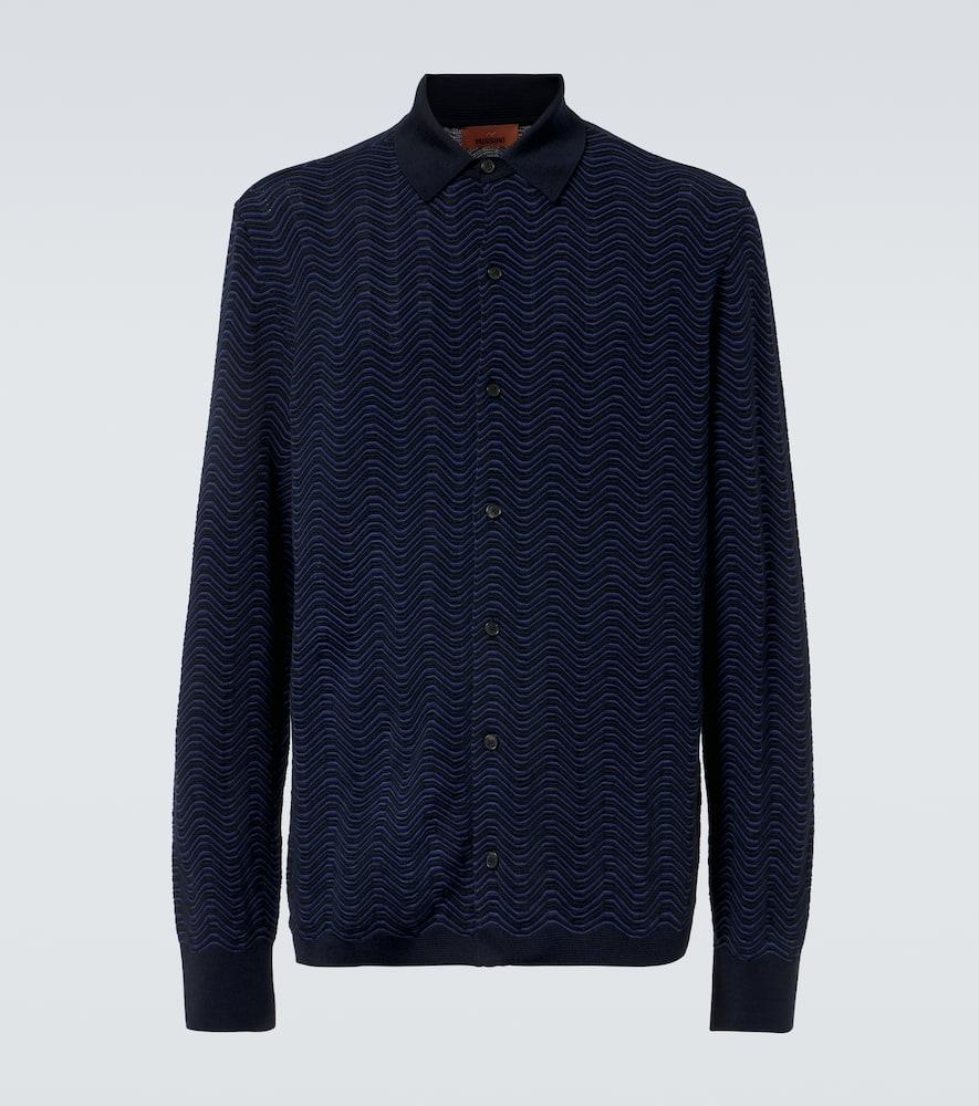 Jacquard wool-blend shirt