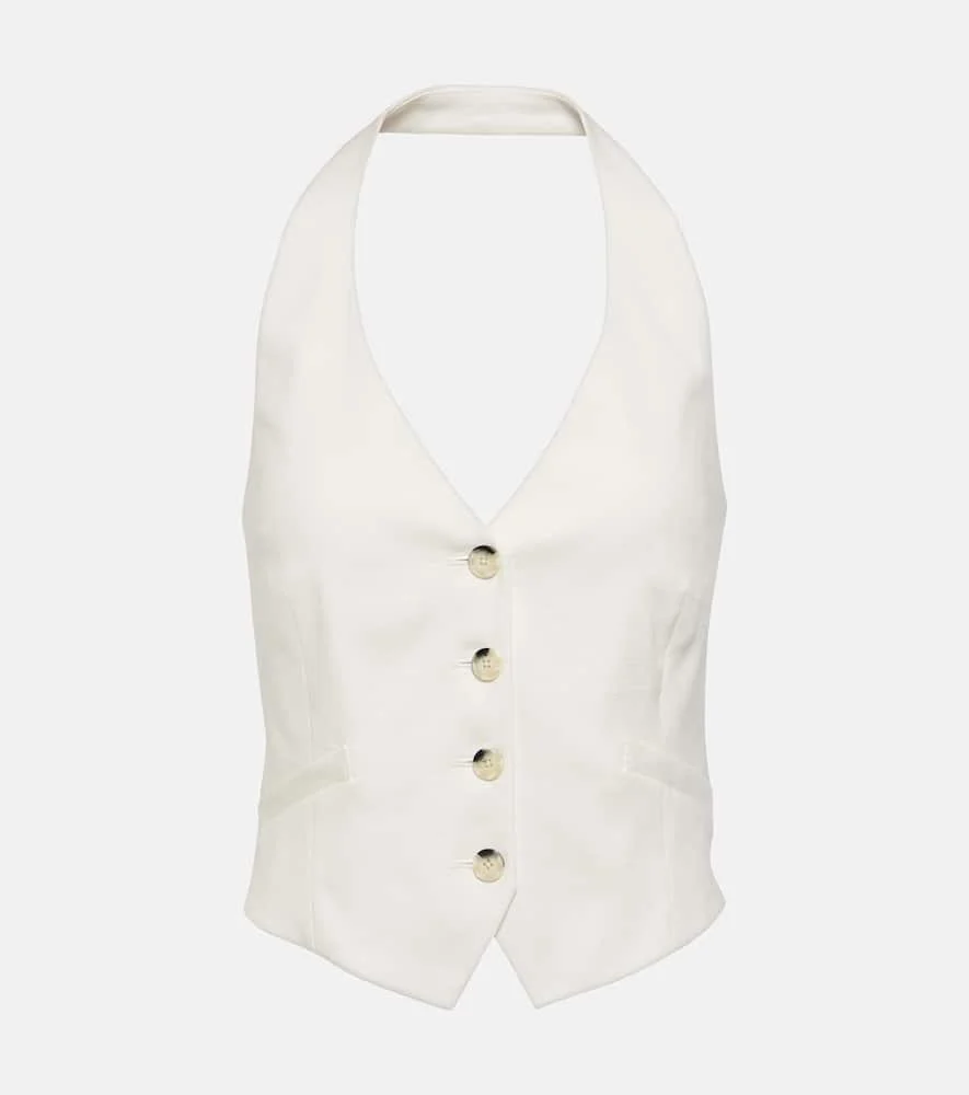 Arabella halterneck linen-blend vest