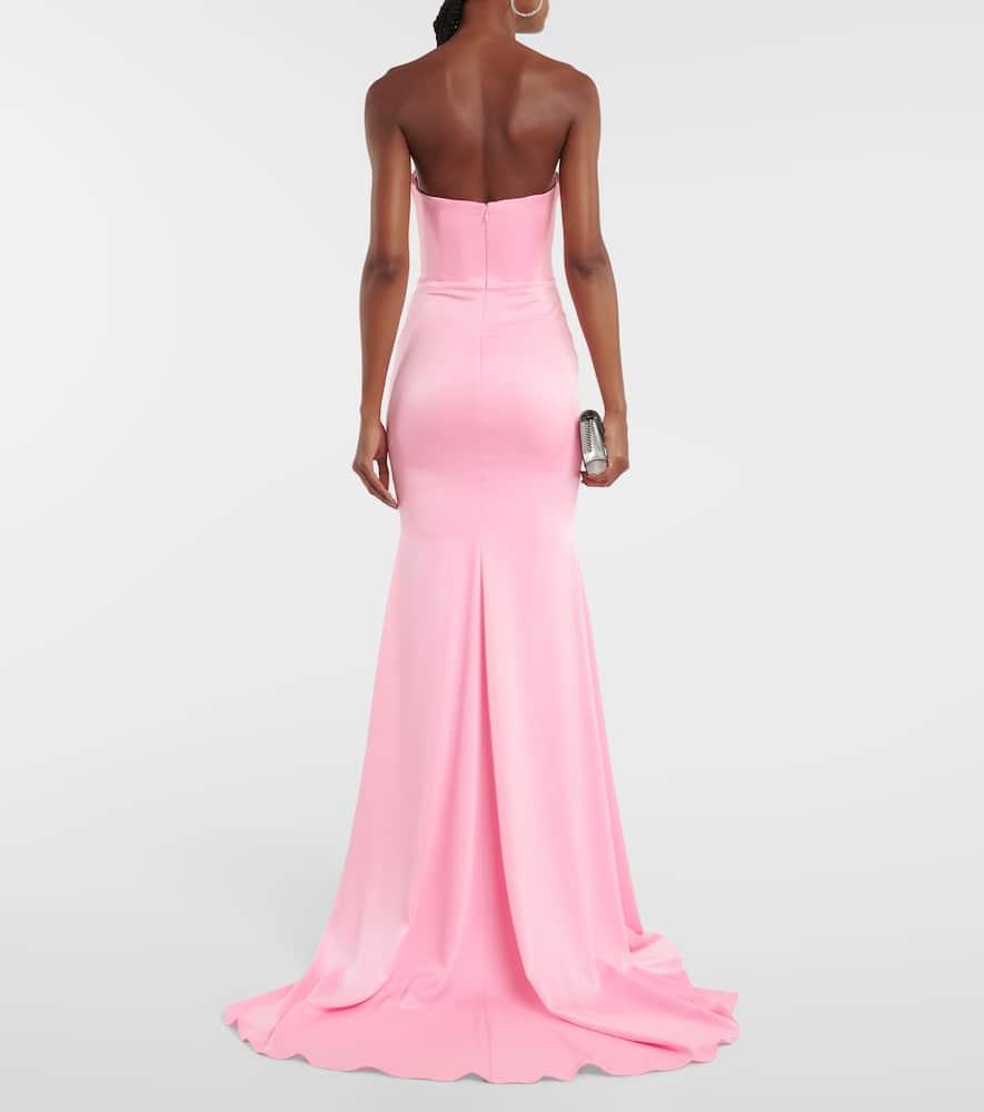 Barkley strapless satin crêpe gown