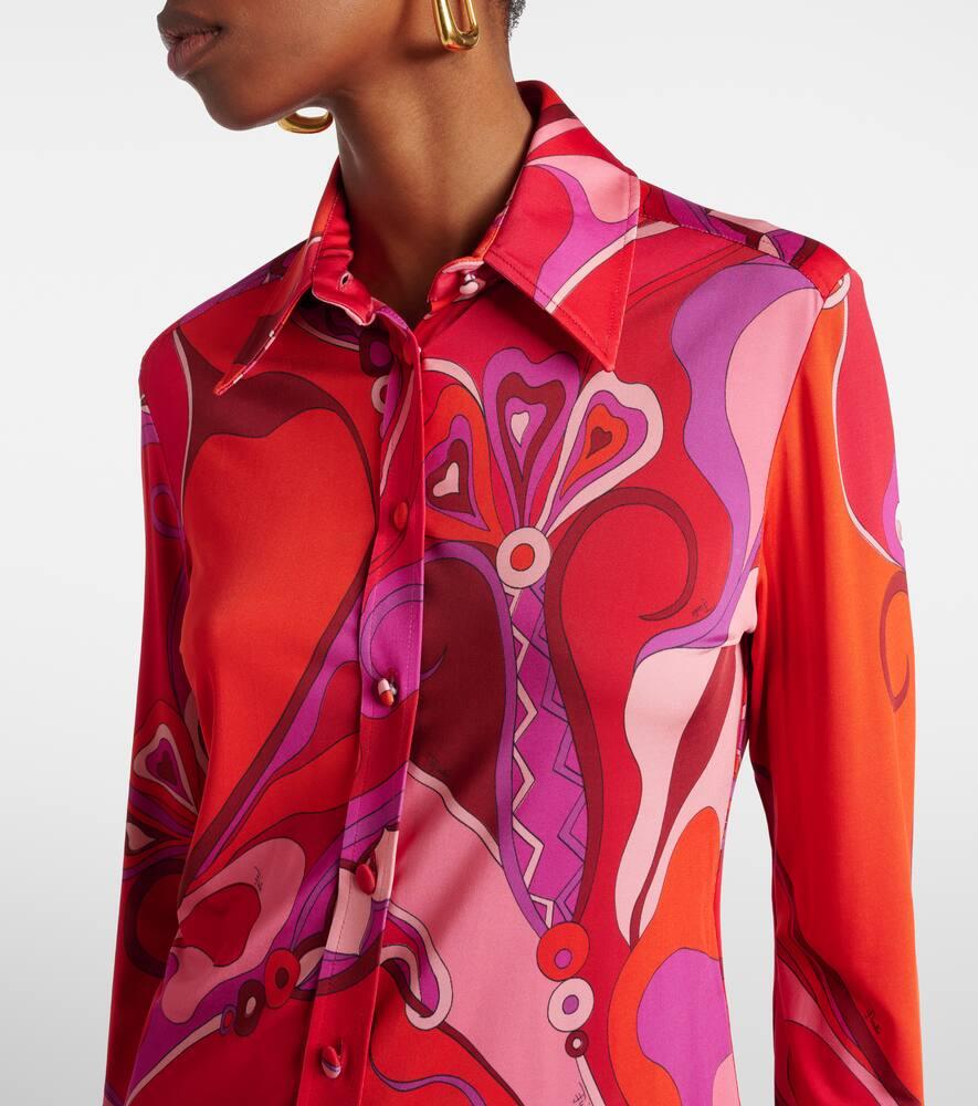 Orchidee jersey satin shirt