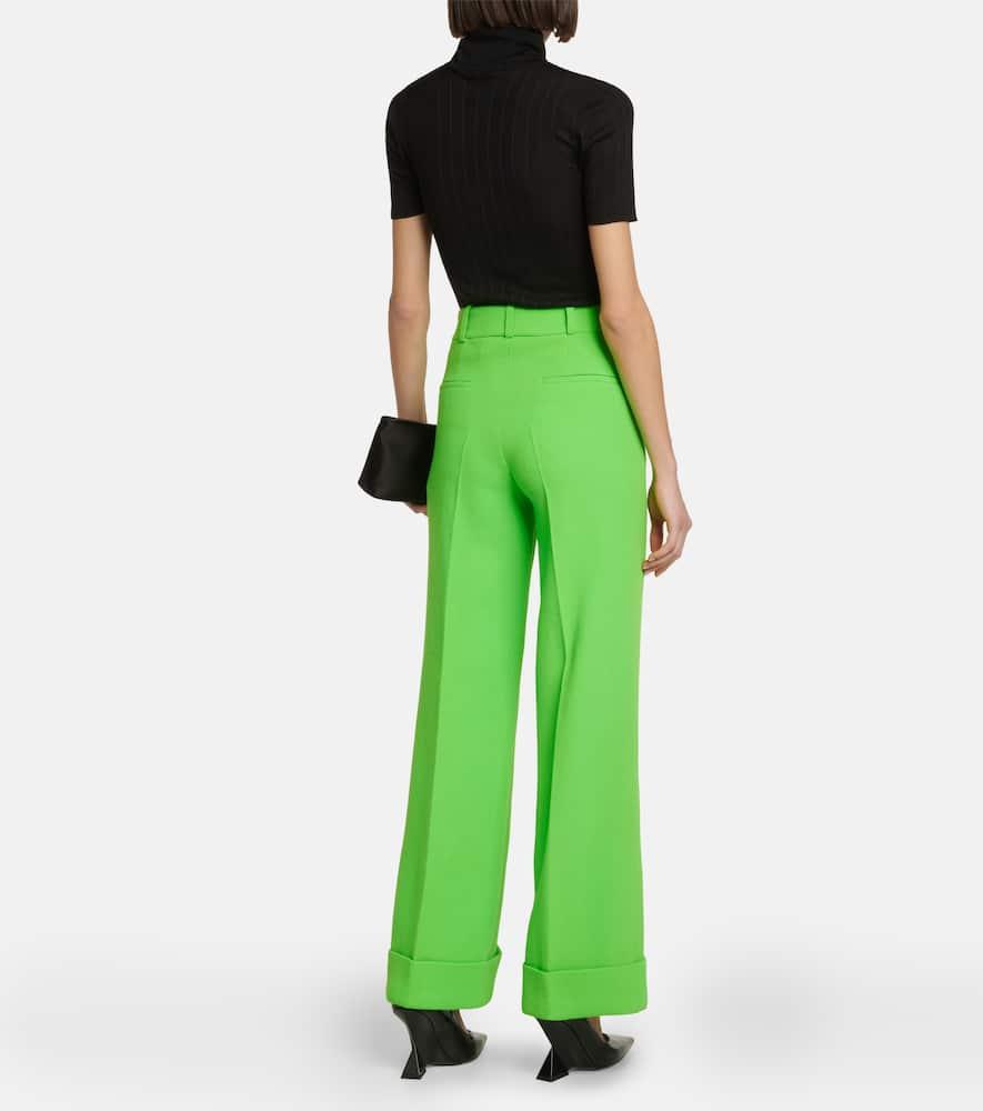 Wool wide-leg pants