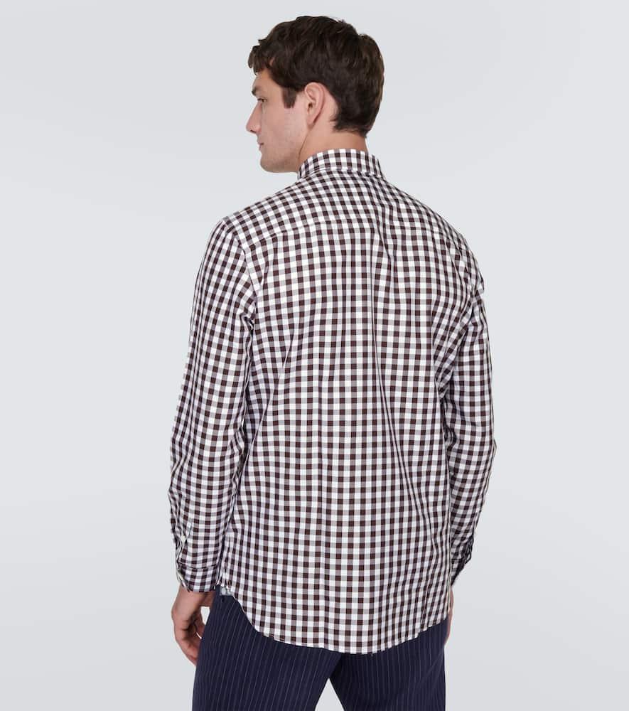 Logo checked cotton poplin shirt