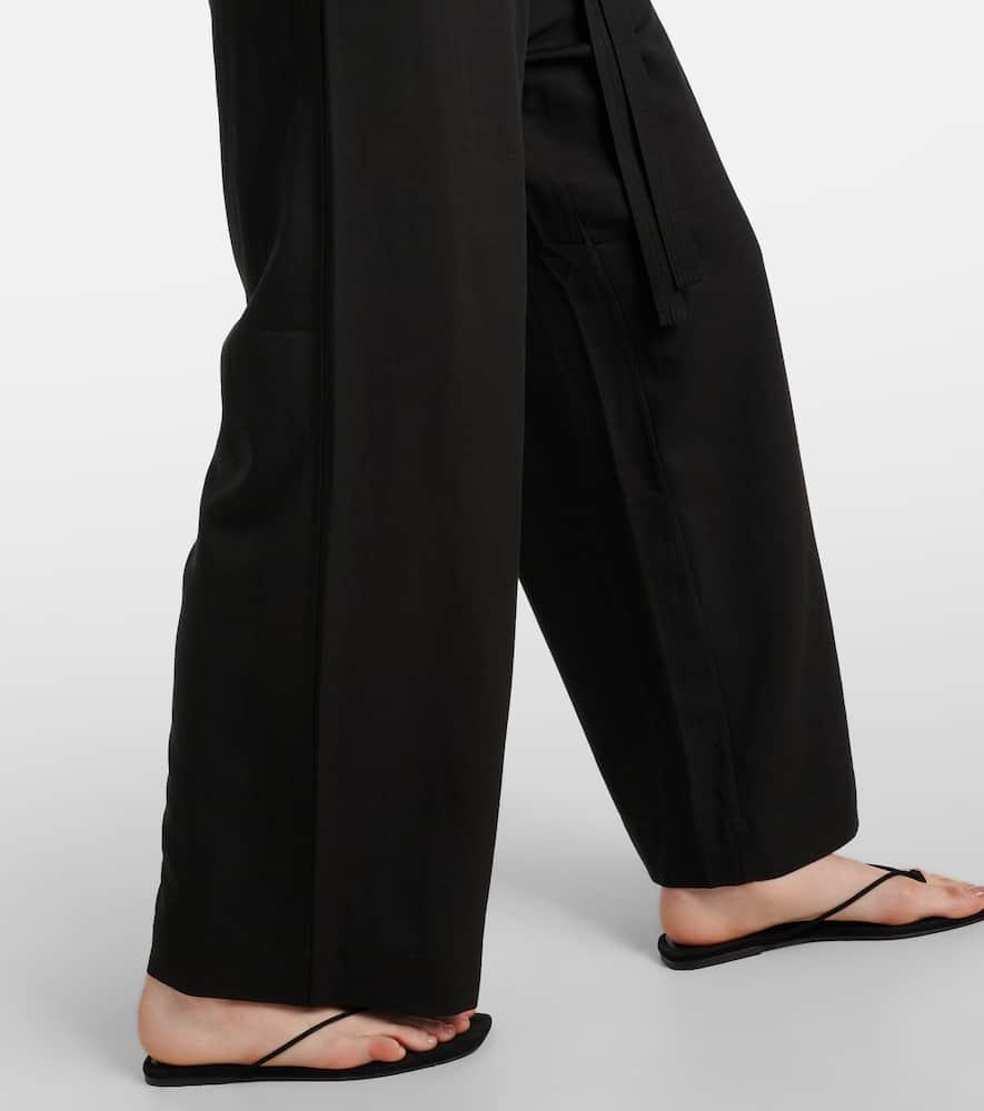 Tie-detail wide-leg pants