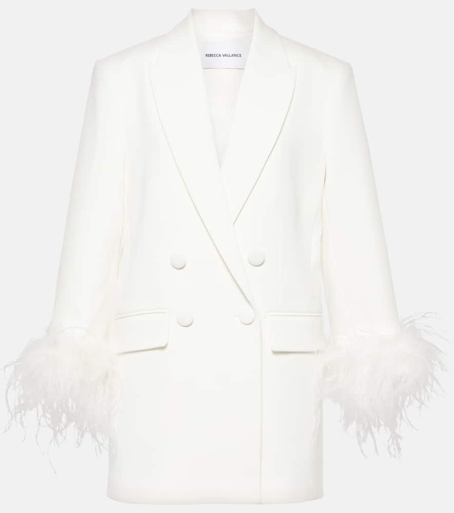 Bridal Evelyn feather-trimmed blazer