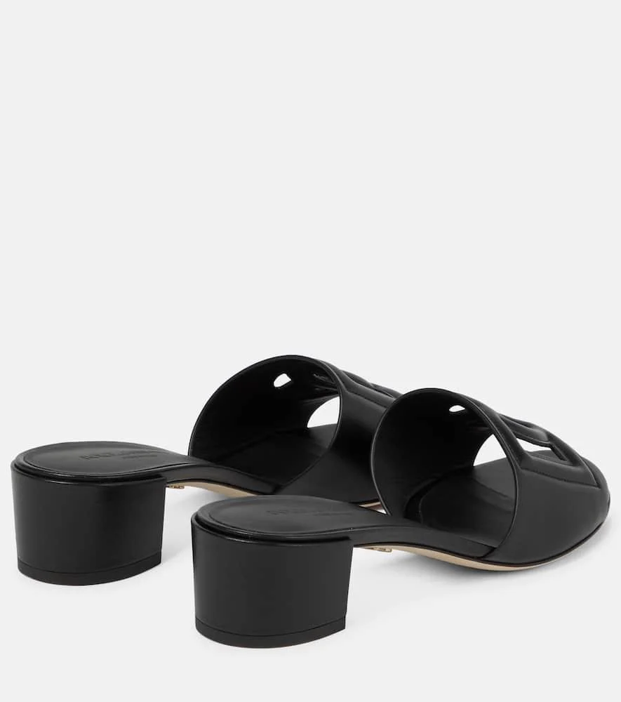 DG Logo Slides in Polished Calf Leather