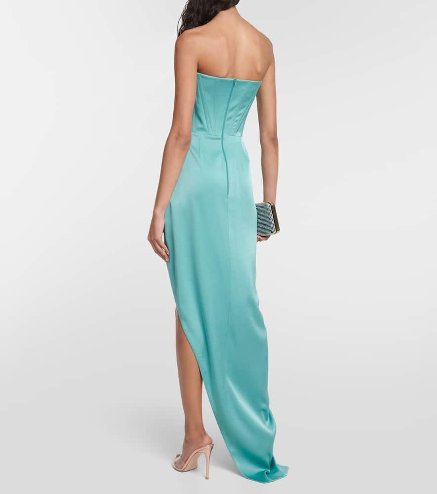 Strapless gathered gown