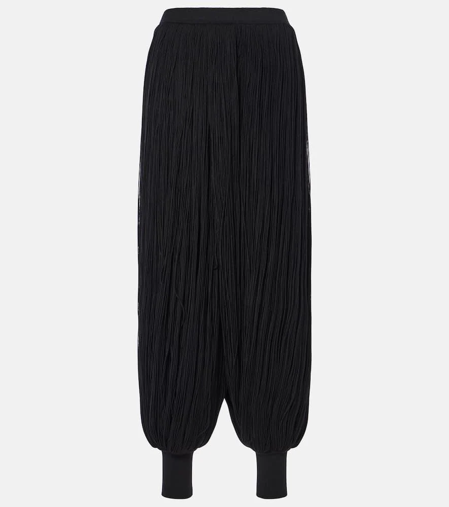 Fringed wool balloon pants