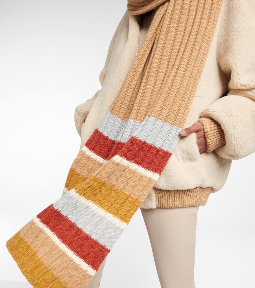 Striped cashmere scarf