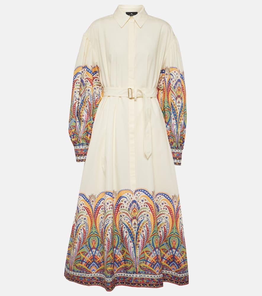 Paisley cotton poplin shirt dress