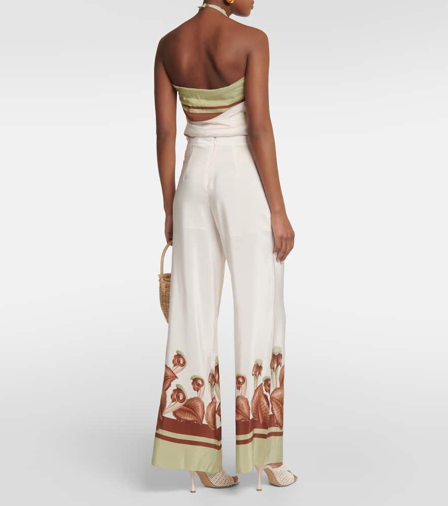 Arisaema high-rise silk wide-leg pants