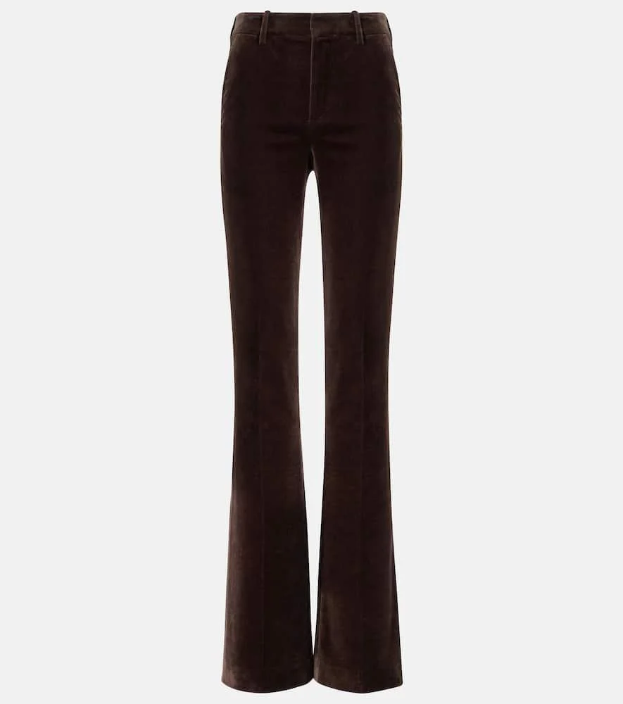 Gaby cotton velvet straight pants