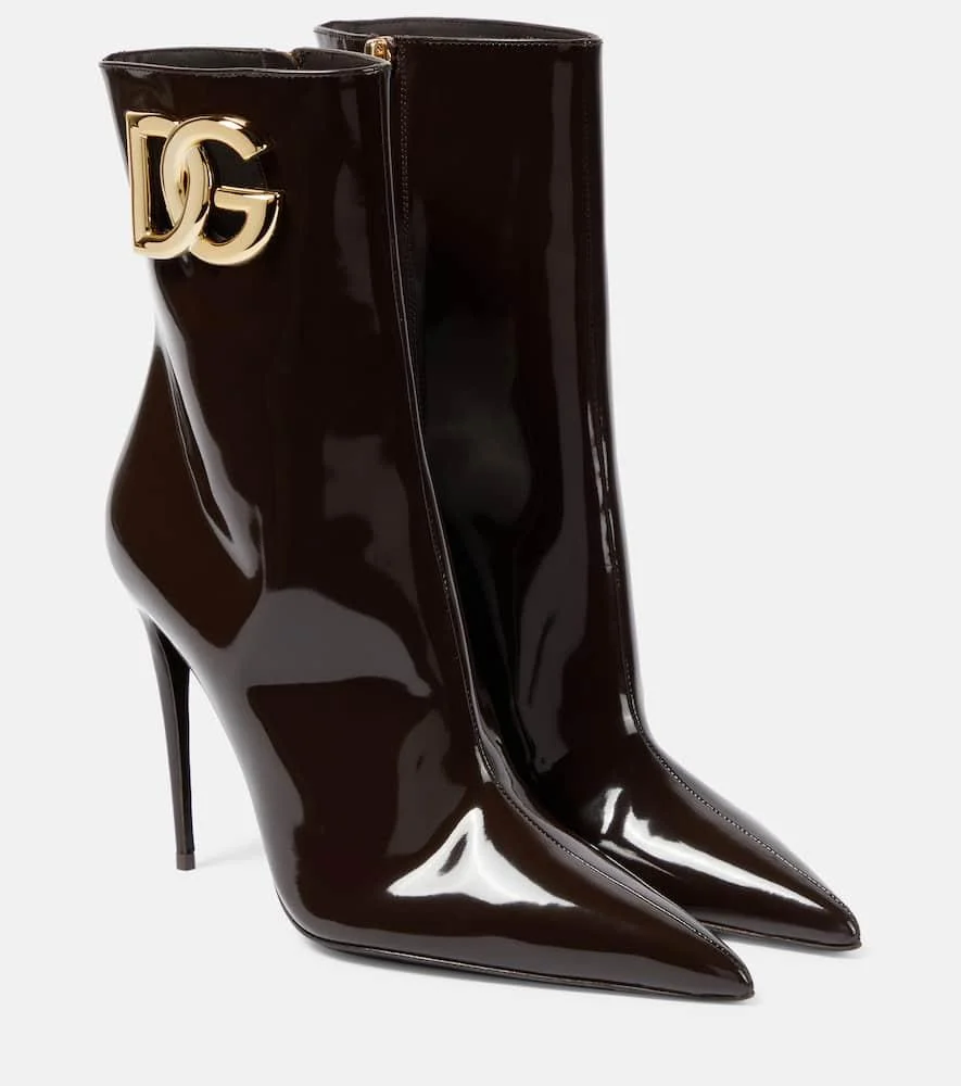 DG patent leather ankle boots